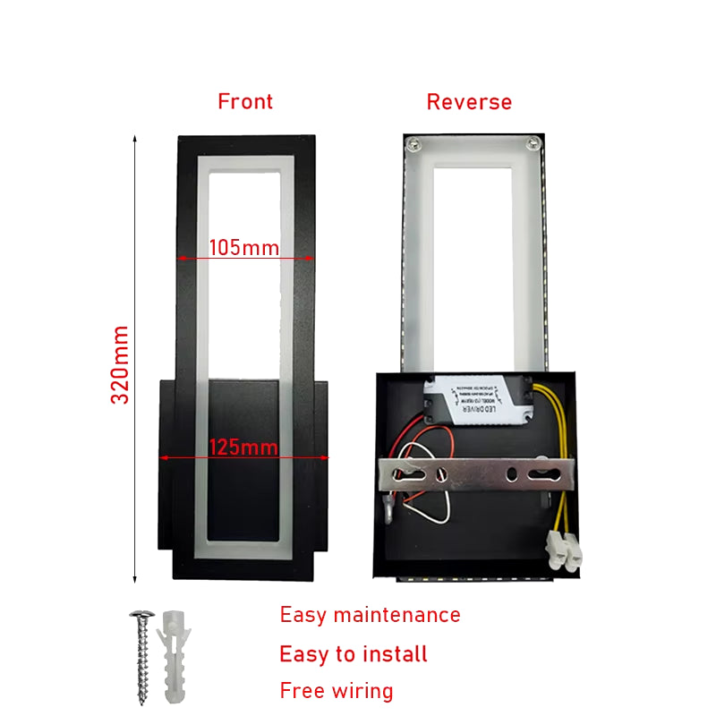 Modern Minimalist Wall Lamps Home Decor Living Room Bedroom Bedside 16W Ac96V-260V Led Sconce Black White Light Aisle Decoration